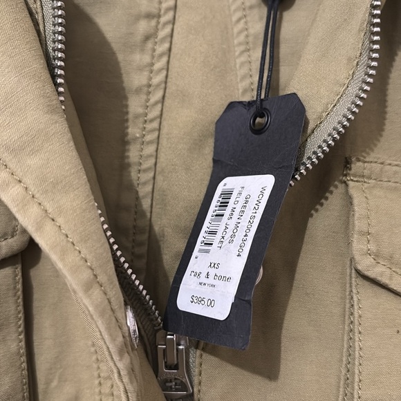 Rag & Bone M65 Field Cotton Utility Full Zip Hooded Jacket Moss Green NWT XXS - Picture 12 of 14